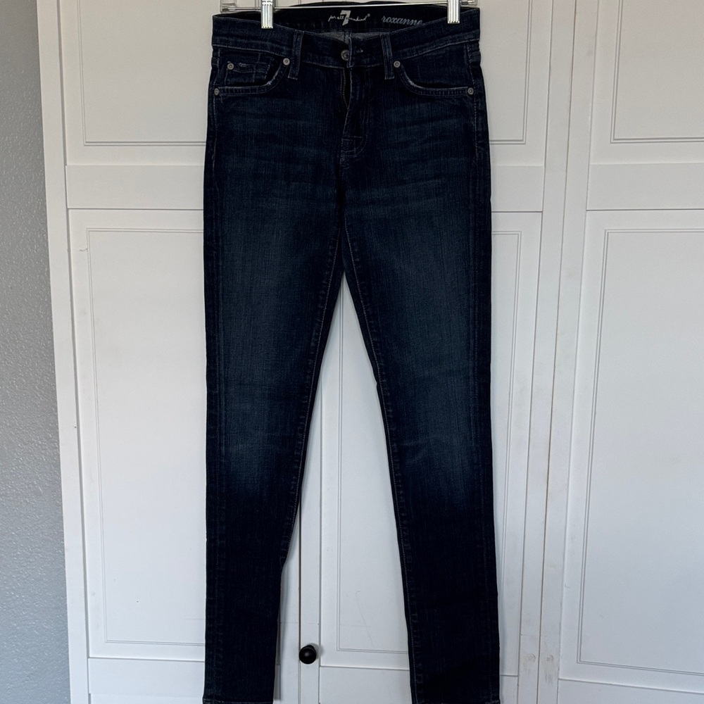 7 For All Mankind Dark Blue Skinny Jeans